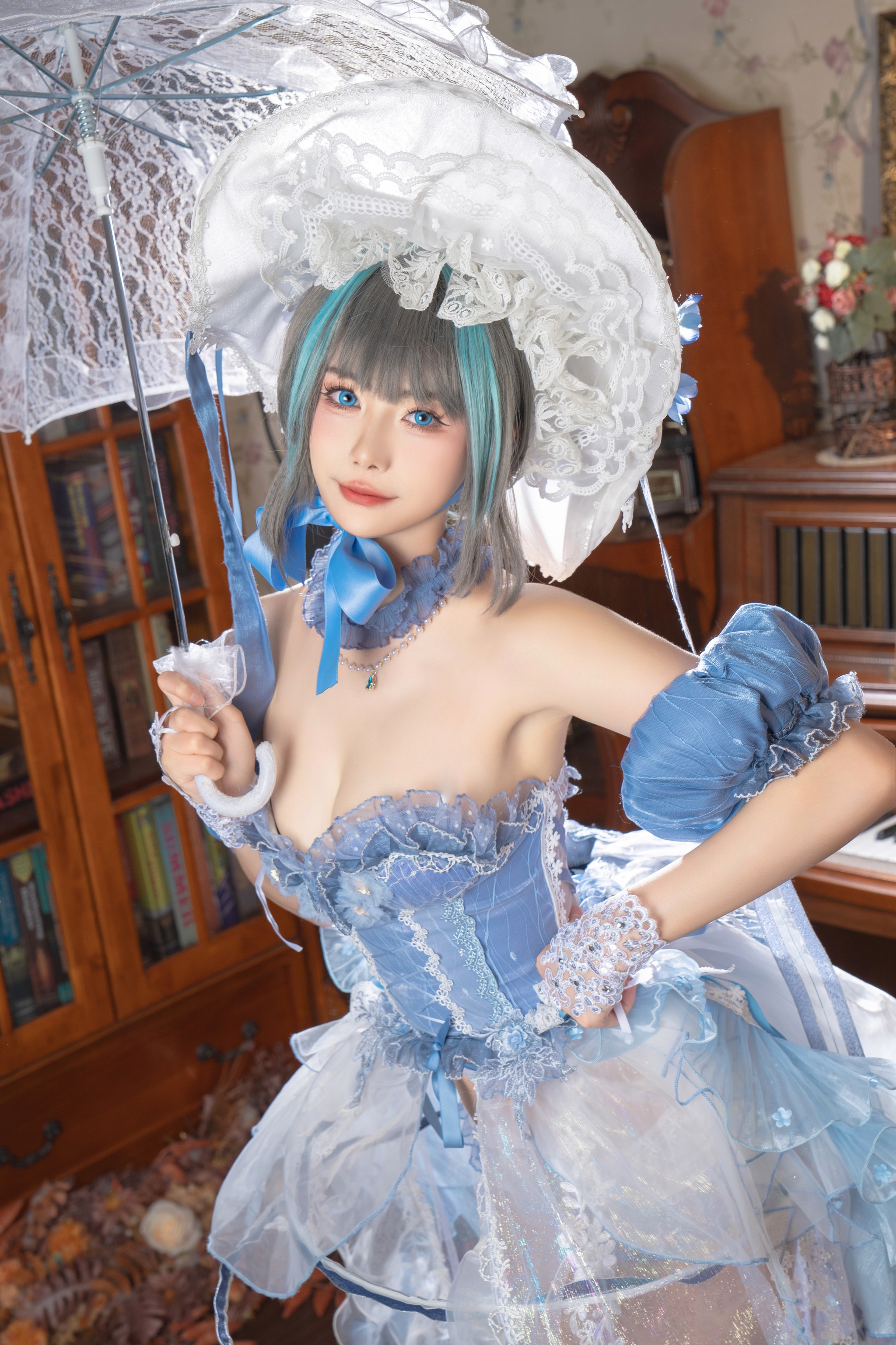 图片[1]-Momoko葵葵 – NO.030 柴郡本 礼服[27P]-XikXak